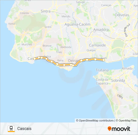 LINHA DE CASCAIS Train Line Map