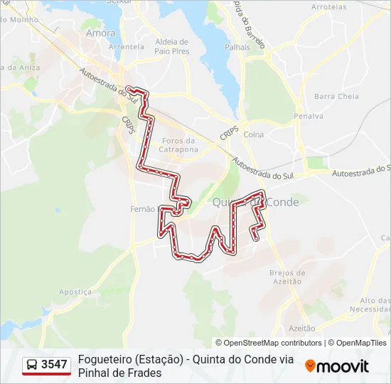 3547 Bus Line Map