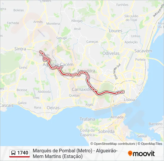 1740 Route: Schedules, Stops & Maps - Algueirão-Mem Martins (Estação ...