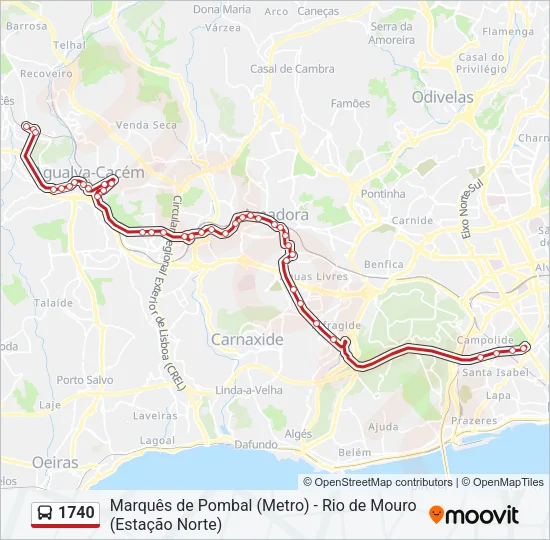 1740 Bus Line Map
