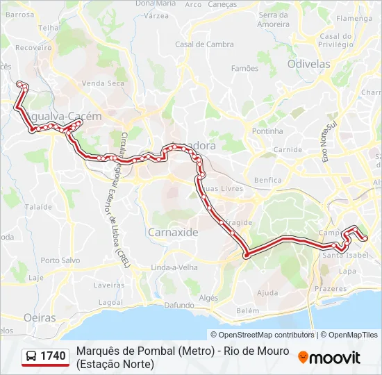 1740 Bus Line Map