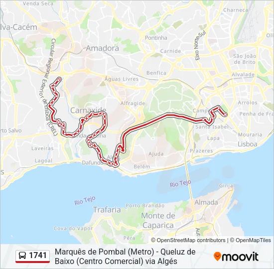 1741 Bus Line Map