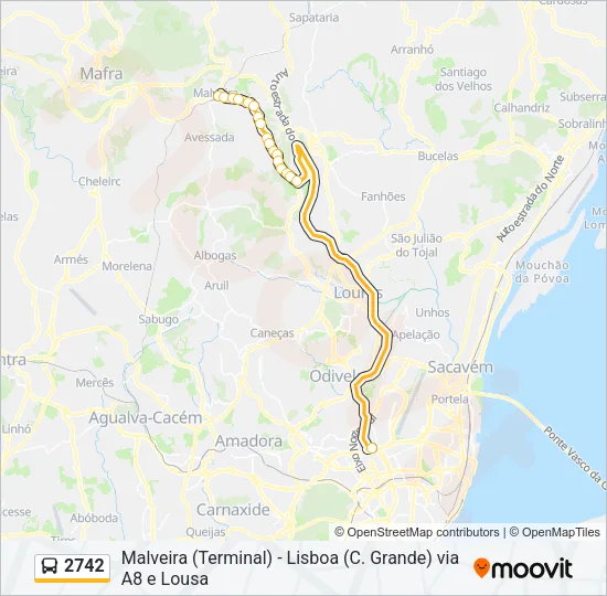 2742 Bus Line Map