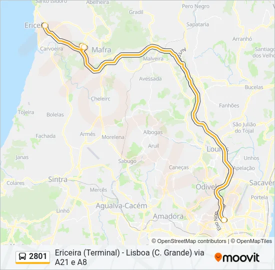 2801 Bus Line Map