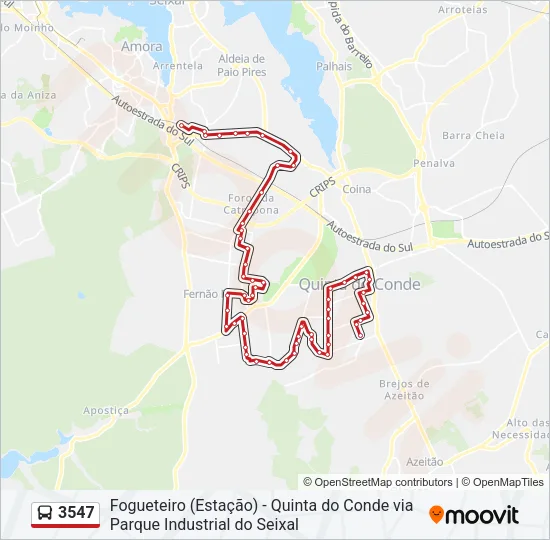 3547 Bus Line Map