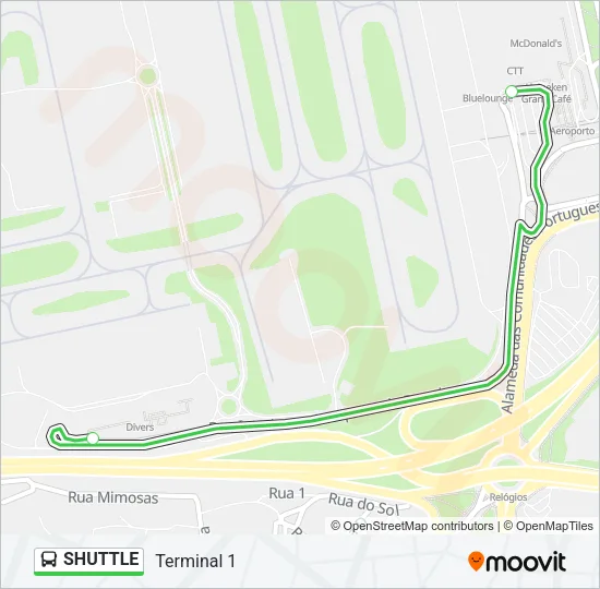 SHUTTLE Bus Line Map