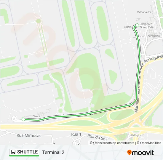 SHUTTLE Bus Line Map