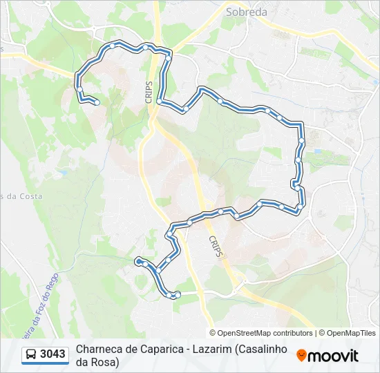 3043 Bus Line Map