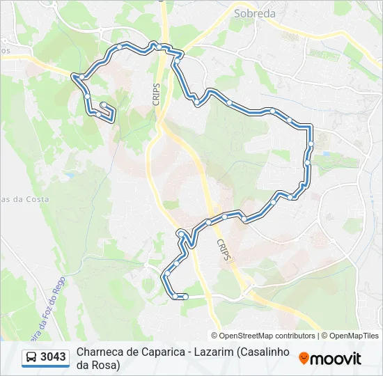 3043 Bus Line Map