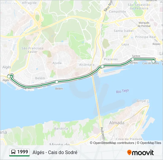 1999 Bus Line Map