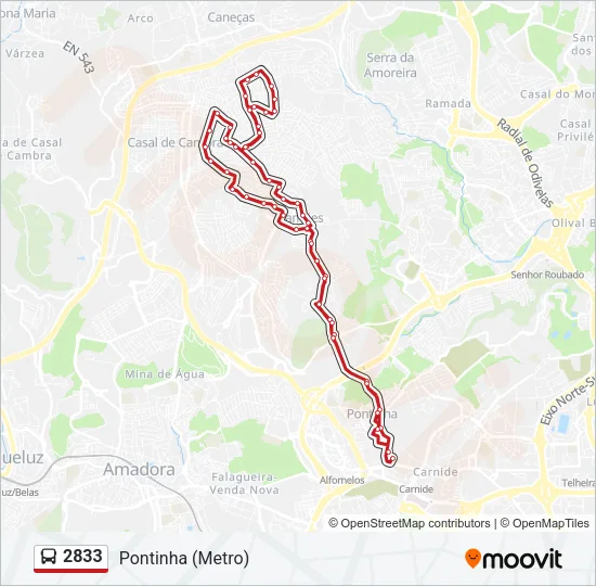 2833 Bus Line Map