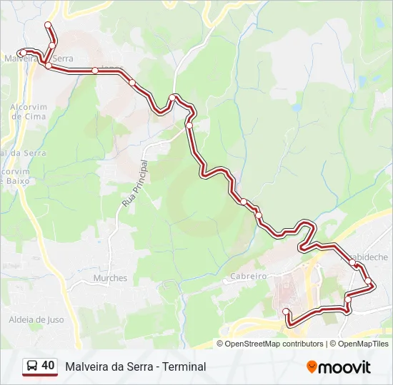 40 Bus Line Map