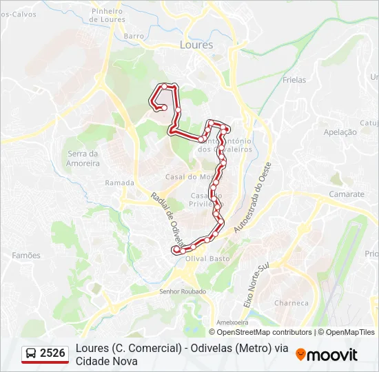 2526 Bus Line Map