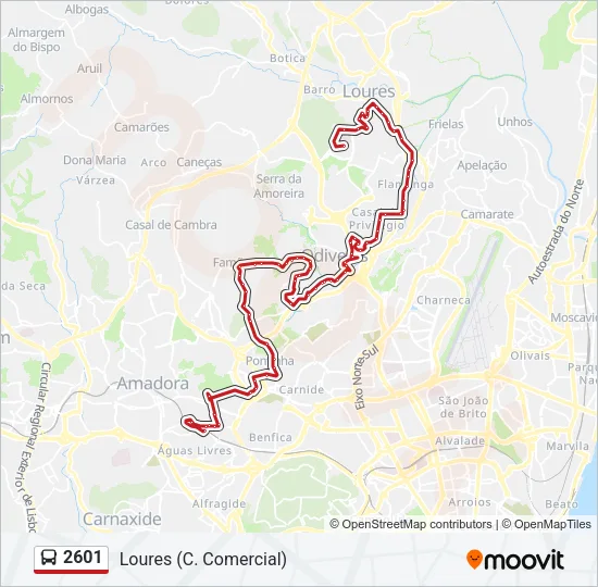 2601 Bus Line Map