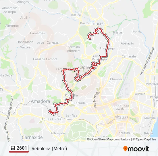 2601 Bus Line Map