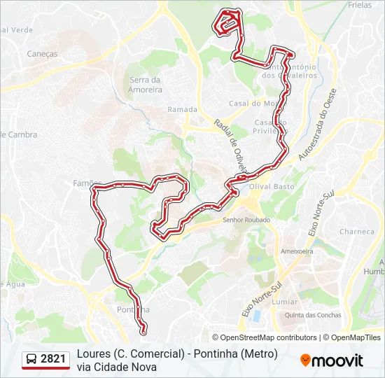 2821 Bus Line Map