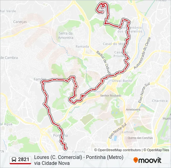 2821 Bus Line Map