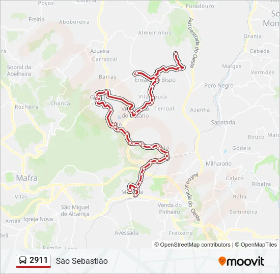 2911 Bus Line Map
