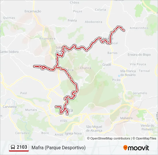 2103 Bus Line Map