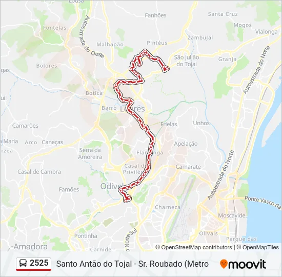 2525 Bus Line Map