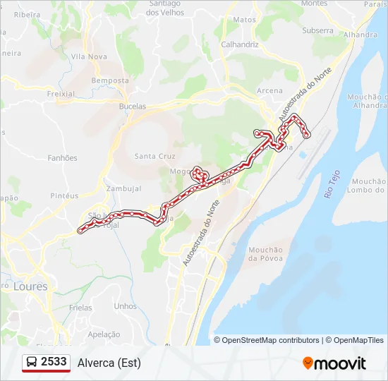 2533 Bus Line Map