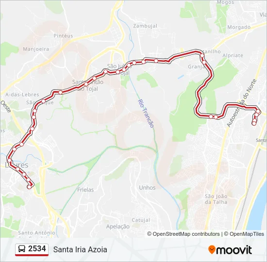 2534 Bus Line Map