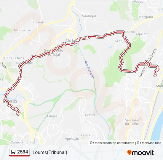 2534 Bus Line Map