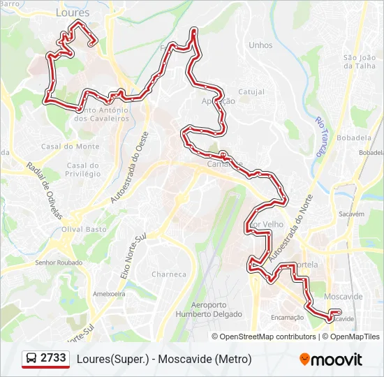 2733 Bus Line Map