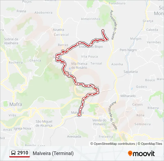 2910 Bus Line Map
