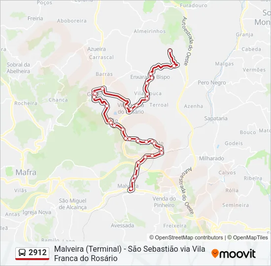 2912 Bus Line Map