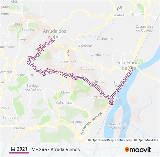 2921 Bus Line Map