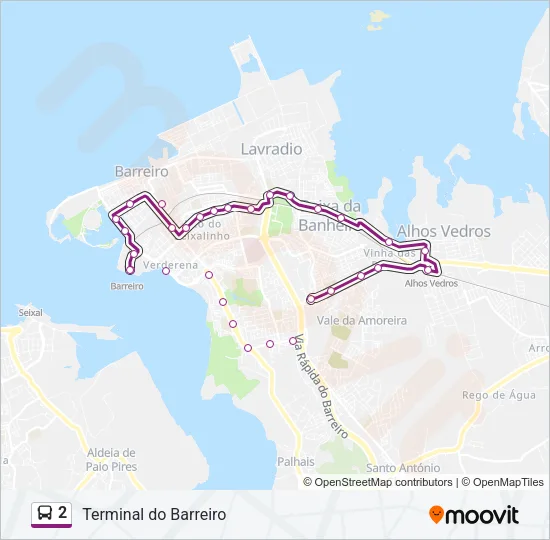 2 Bus Line Map