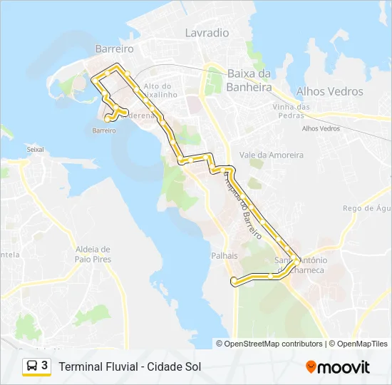 3 Bus Line Map