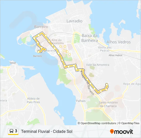 3 Bus Line Map