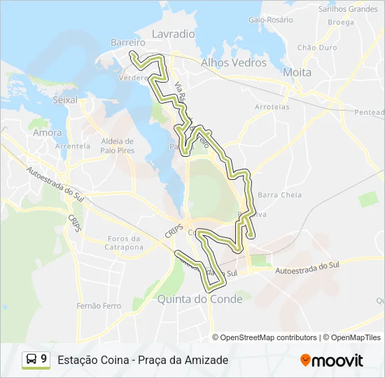 9 Bus Line Map