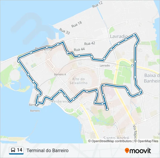 14 Bus Line Map