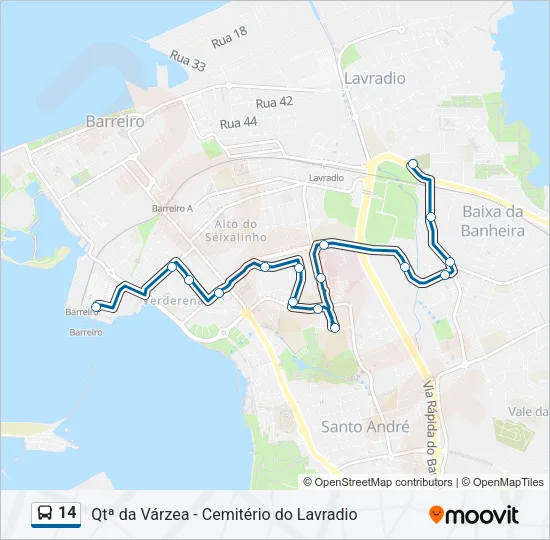 14 Bus Line Map