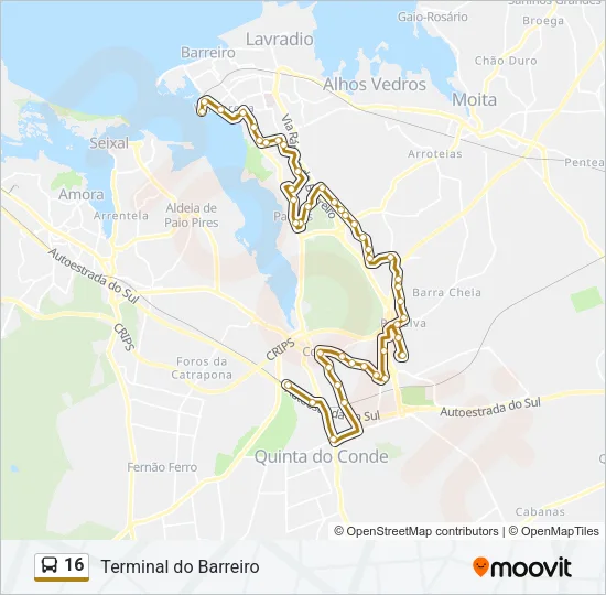 16 Bus Line Map