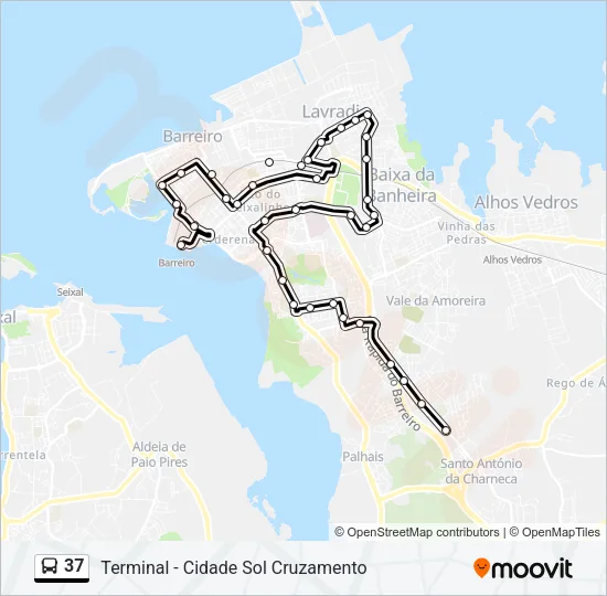 37 Bus Line Map
