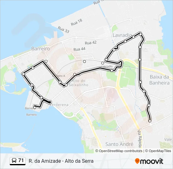 71 Bus Line Map