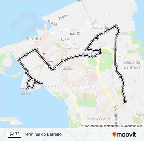 71 Bus Line Map