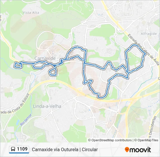 Bus 1109 1109 Route: Schedules, Stops & Maps - Carnaxide (Centro Cívico) (Updated)