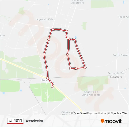 4311 Postcode Map 4311 Route: Schedules, Stops & Maps - Asseiceira (Updated)