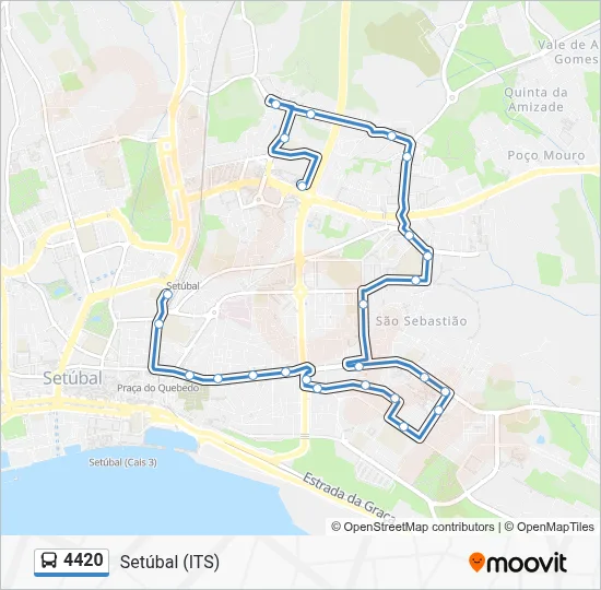 4420 Percursos: Horários, paragens e mapas - Setúbal (ITS) (Atualizado)