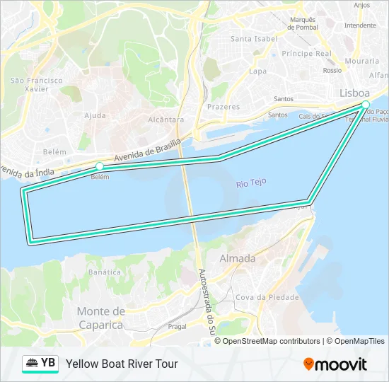 YB Ferry Line Map