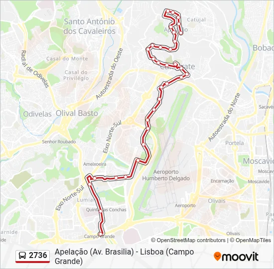 2736 Route: Schedules, Stops & Maps - Campo Grande (Updated)