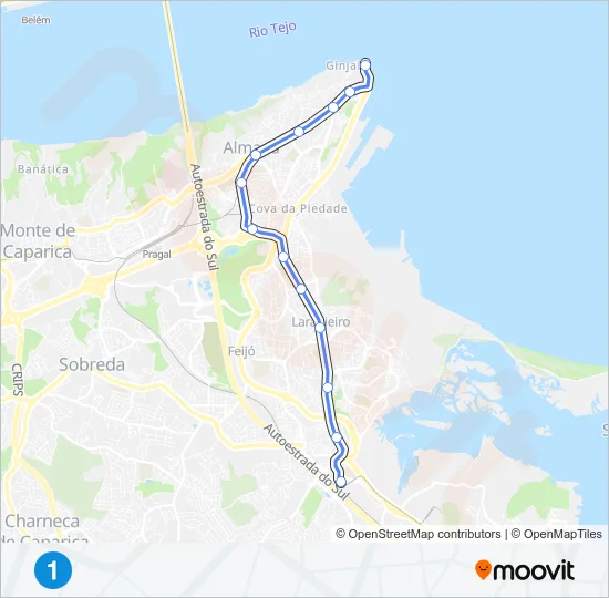 LINHA 1 Metro Line Map