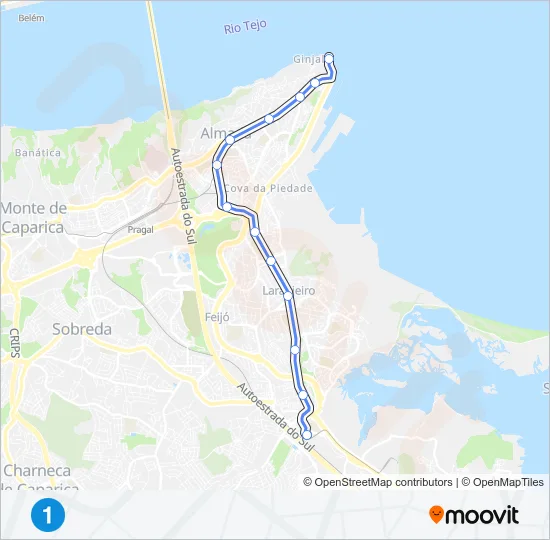 LINHA 1 Metro Line Map