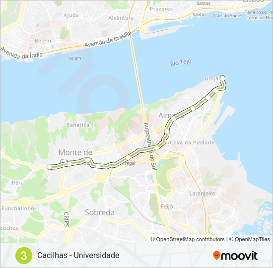 LINHA 3 Metro Line Map