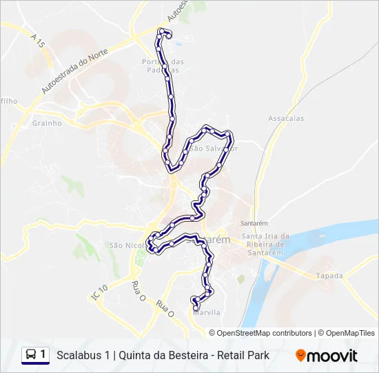 1 Bus Line Map
